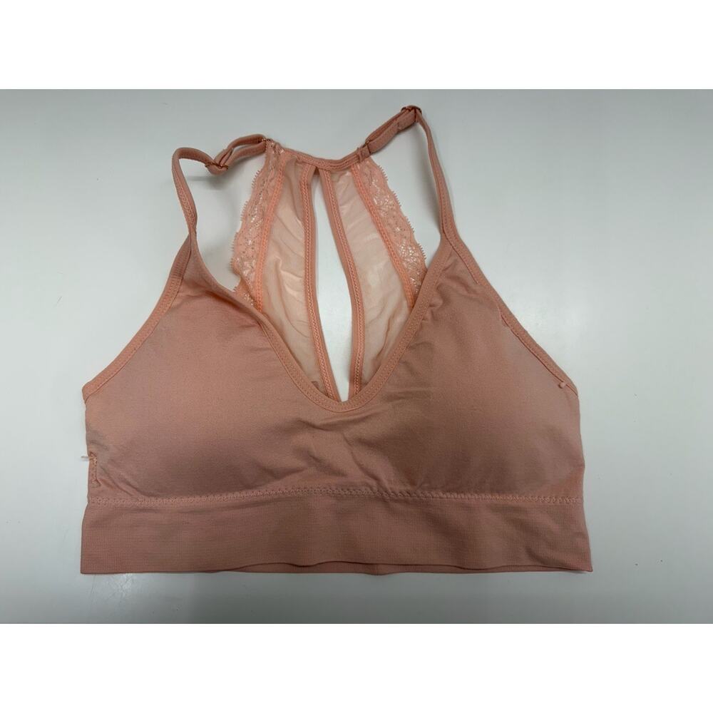 Marilyn Monroe Womens Bralette Size Large Pink Pullover Racerback Lace Padded